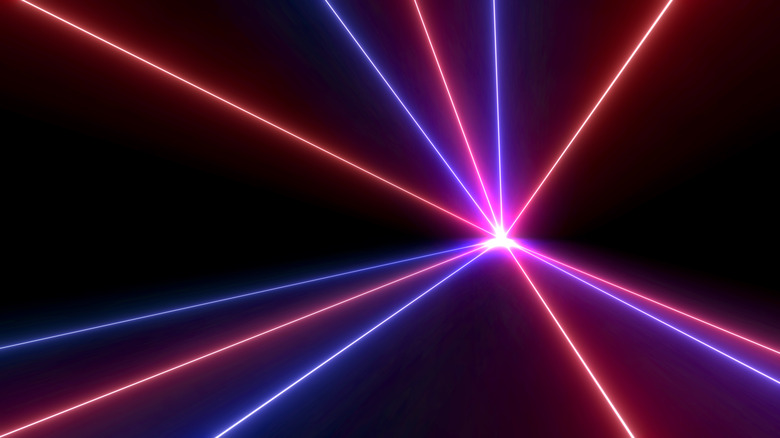 Prism effect of refracted laser light
