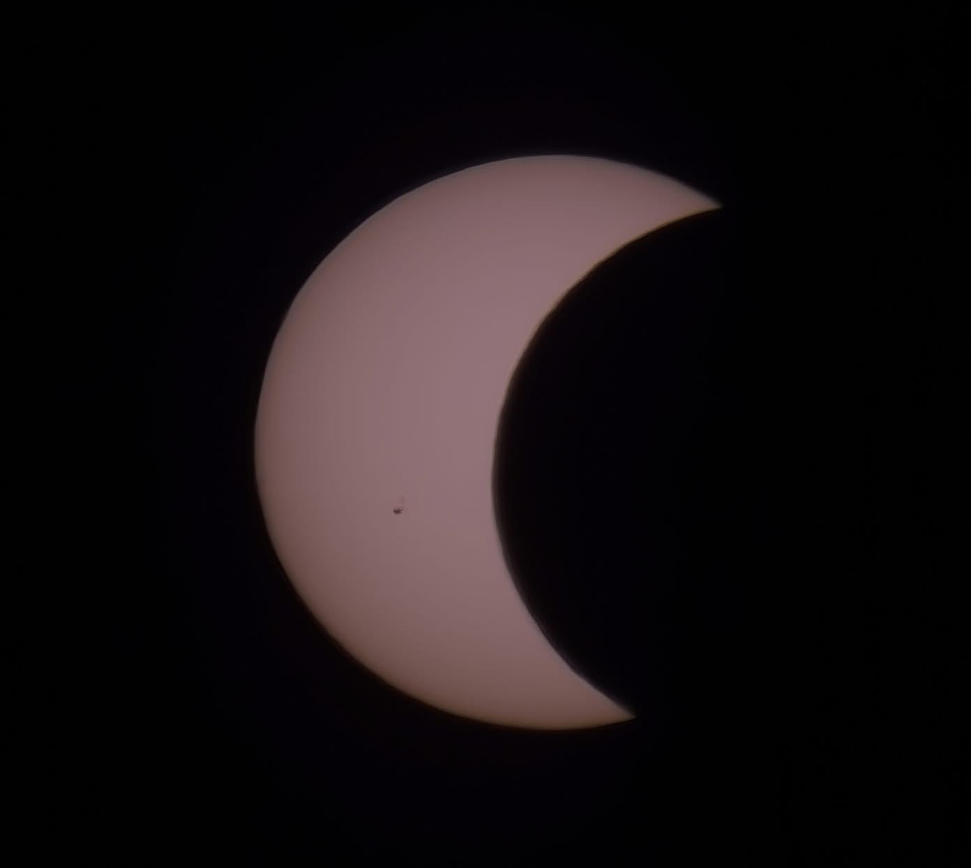 When the moon begins to cover the sun, it shows a close-up of how the sun looks like a crescent moon.