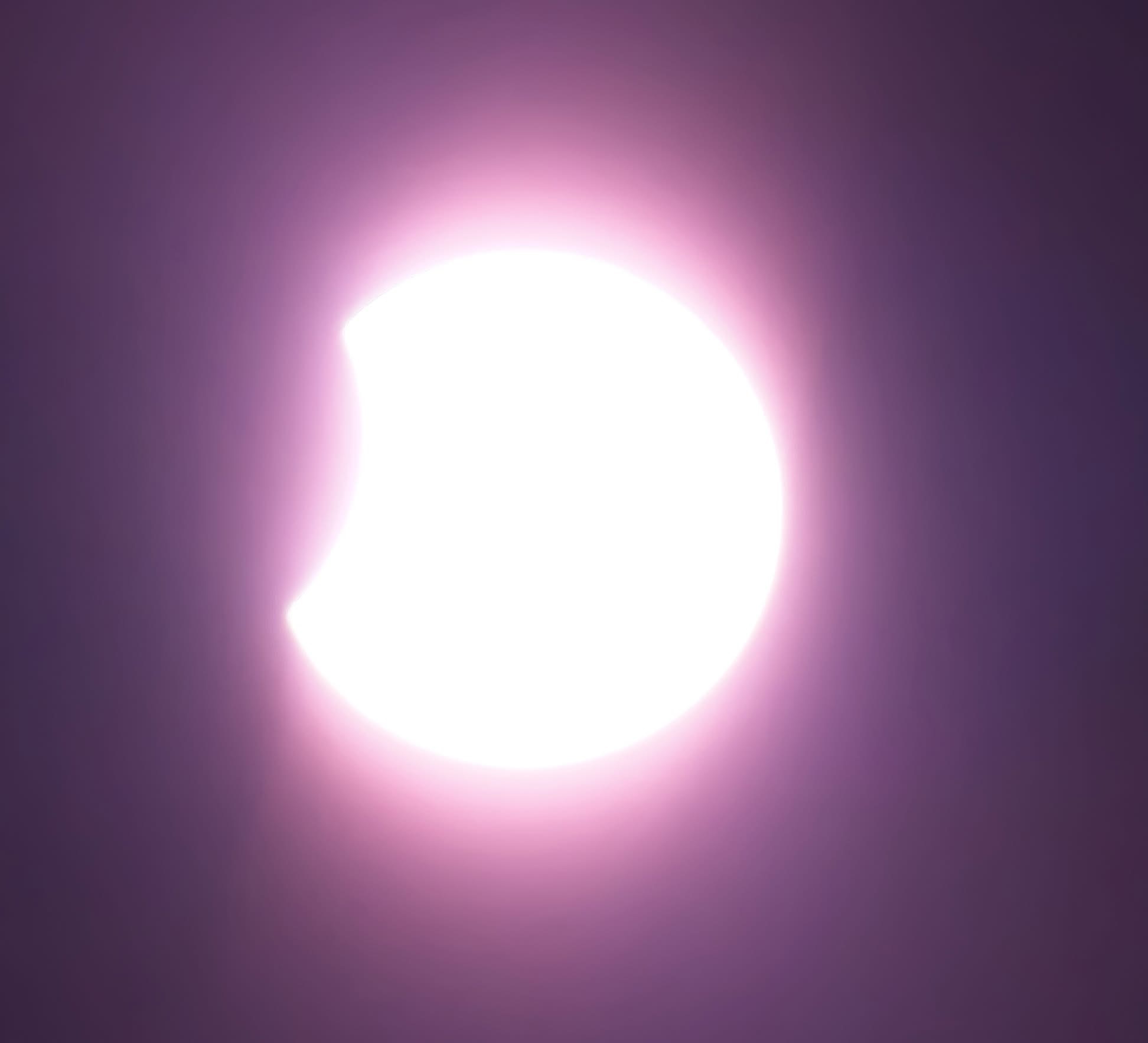 When the moon begins to cover the sun, you can see it up close.