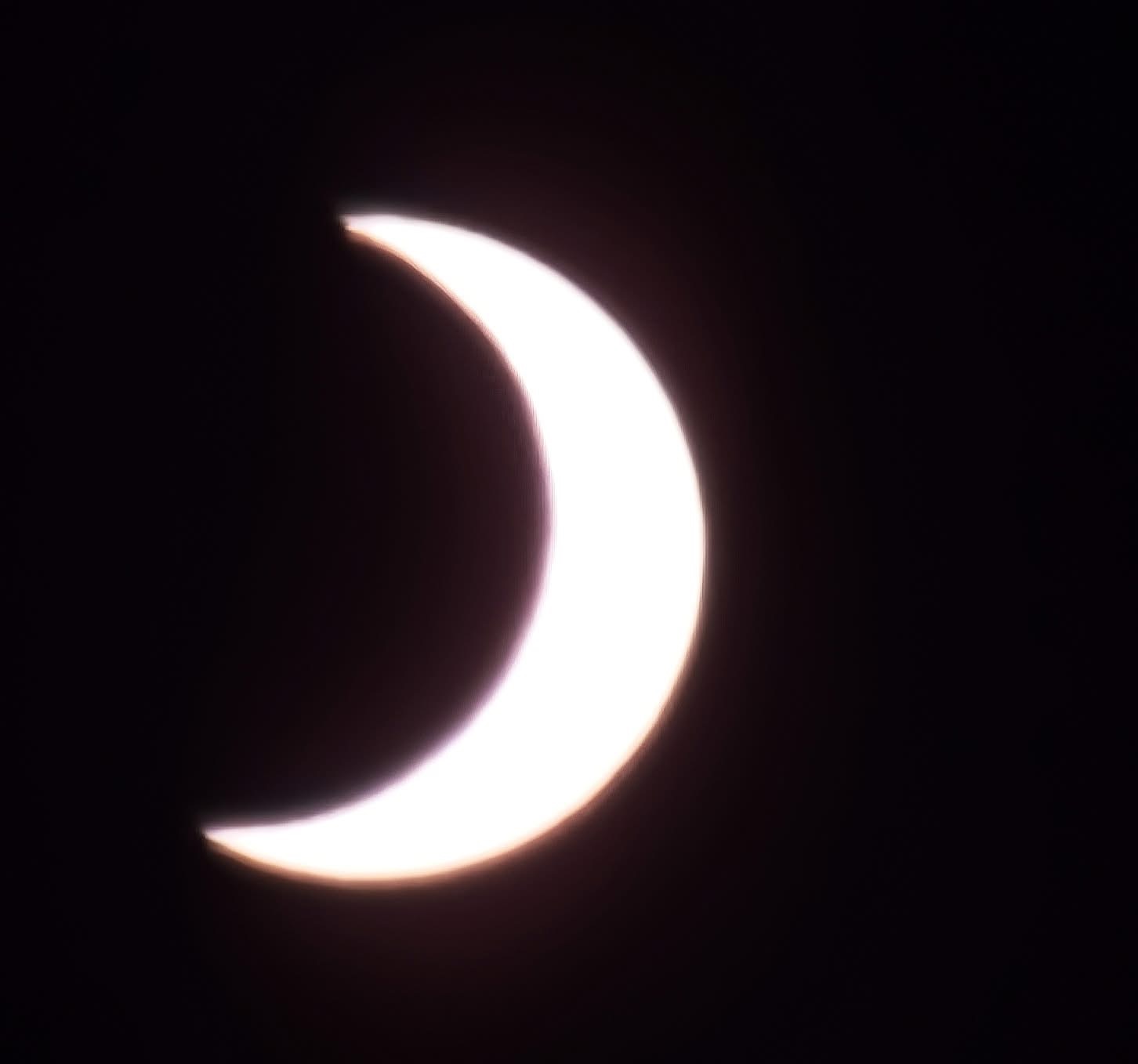 When the moon begins to cover the sun, it shows a close-up of how the sun looks like a crescent moon.