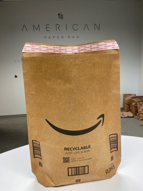 Amazon paper mailers manufactured by American Paper Bag.