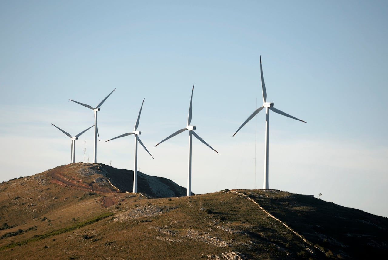 wind turbine on the hill