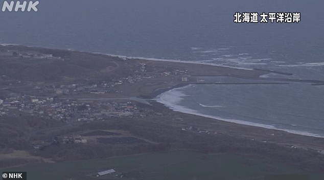 Huge waves were seen engulfing vast swathes of Japan's coastline