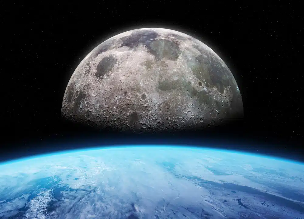 the moon and the earth. , moon, is, nature, satellite, orbiting, earth.