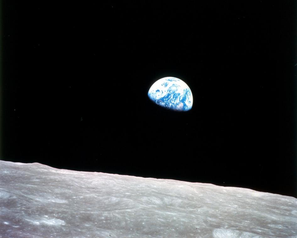 An image of the Earth as seen from the Moon in 1968.