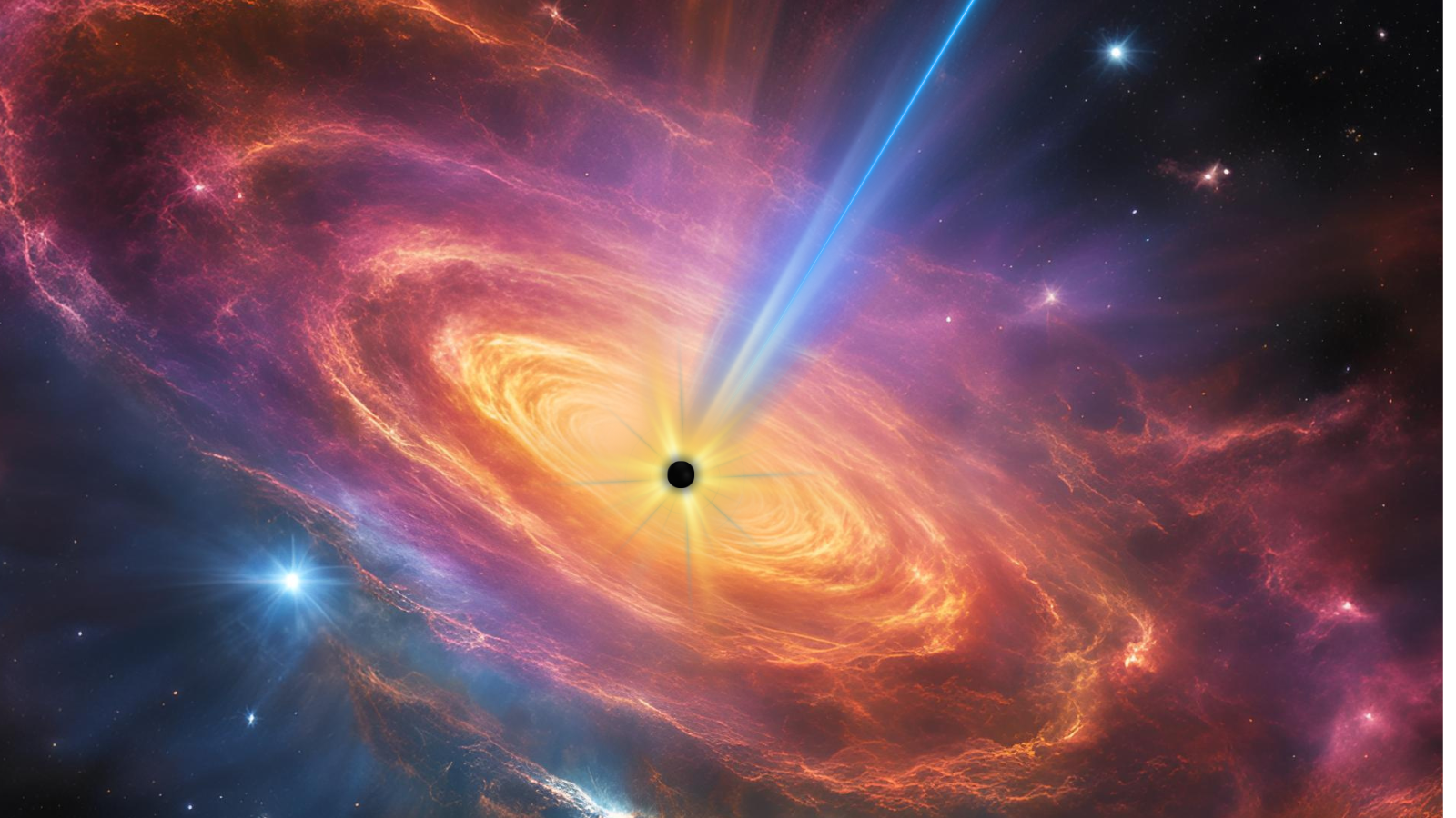 Illustration of a supermassive black hole in the early universe