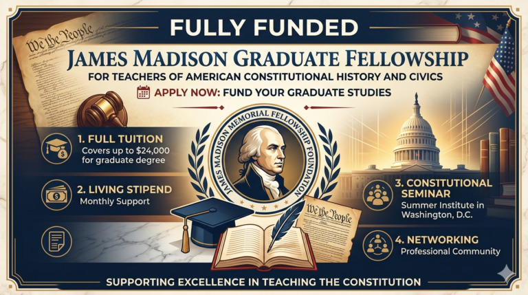 Fully Funded James Madison Graduate Fellowship – USA 2026